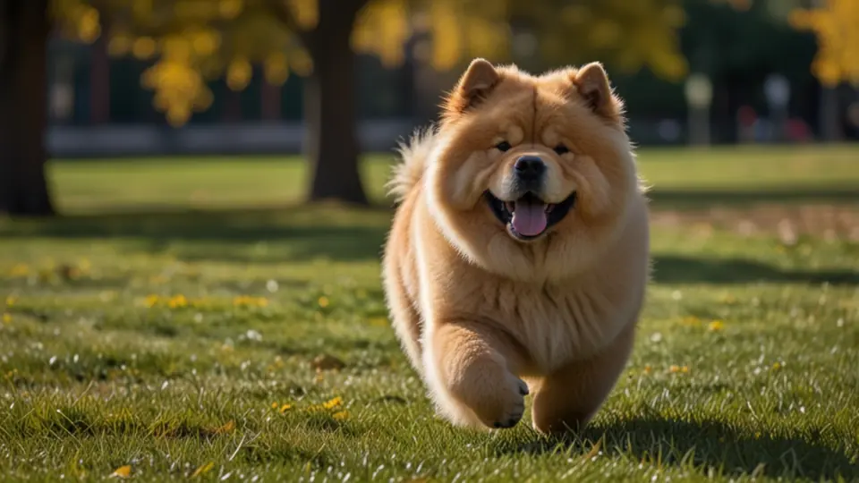 Chow Chow in a sunny park