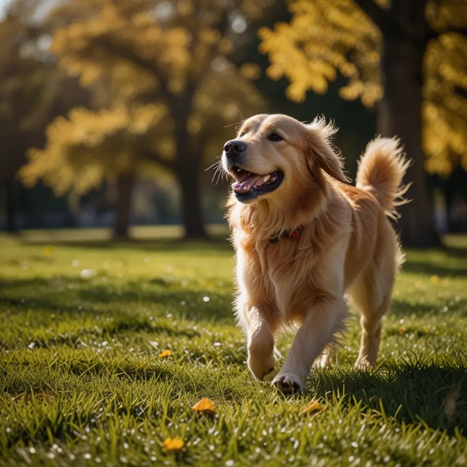 Golden Retriever in a park